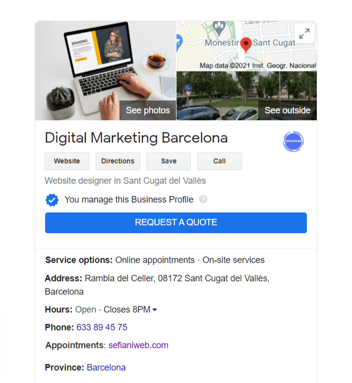 google my business local seo ranking